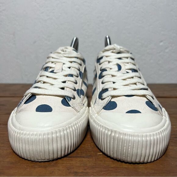 Madewell Sidewalk Low-Top White Blue Sneakers in Polka Dot 6.5M - Picture 2 of 11